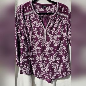 EUC Lucky Brand Women's plus size 1X long sleeved top